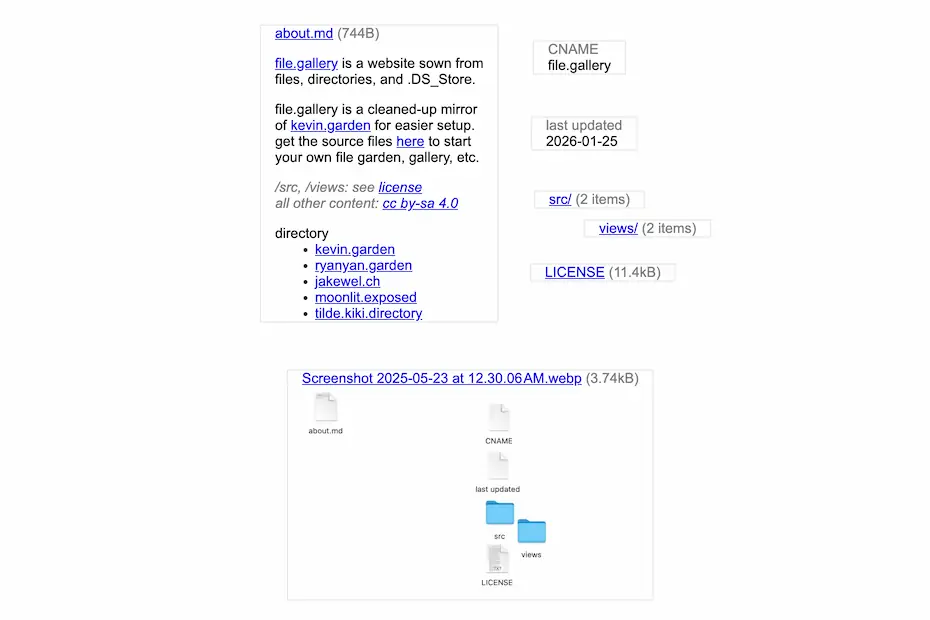 Screenshot of file.gallery website