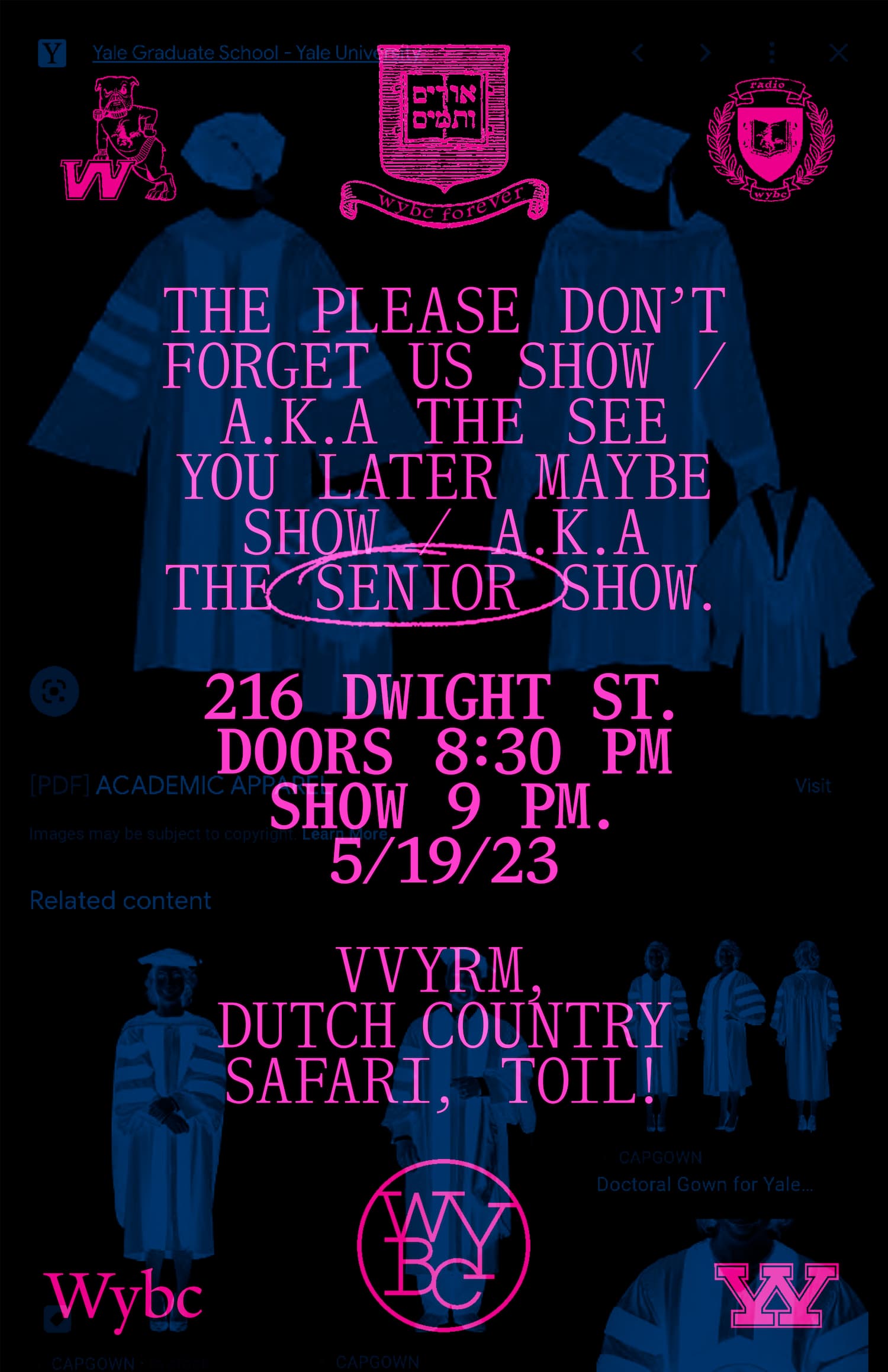 Tabloid poster, WYBC senior show